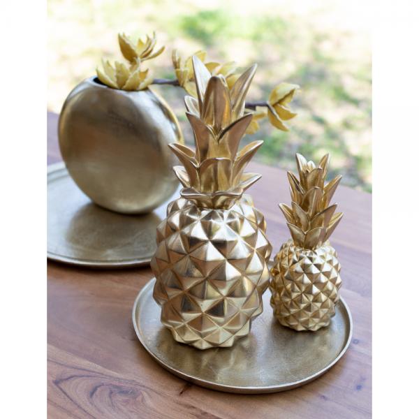 PINEAPPLE DECO ΑΝΑΝΑΣ POLYRESIN ΧΡΥΣΟ D12xH29cm