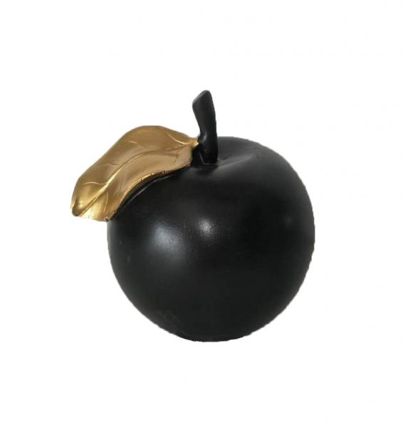 APPLE DECO ΜΗΛΟ POLYRESIN ΜΑΥΡΟ ΧΡΥΣΟ 10x10xH12cm