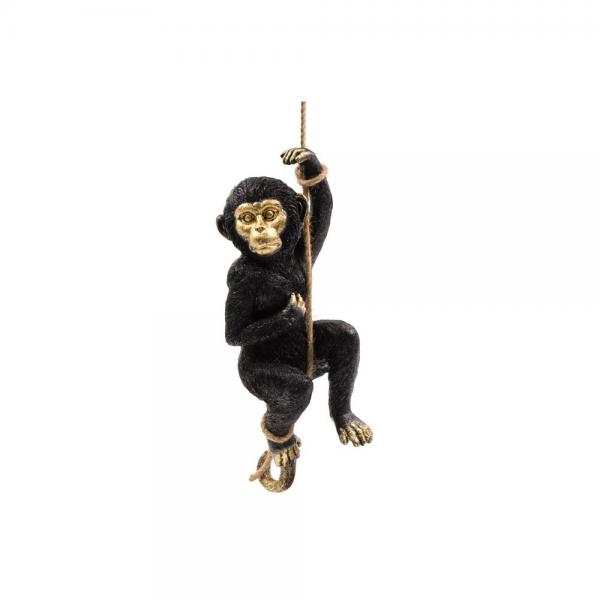 MONKEY DECO ΜΑΪΜΟΥ POLYRESIN ΜΑΥΡΟ ΧΡΥΣΟ 16,5x15,5xH45cm