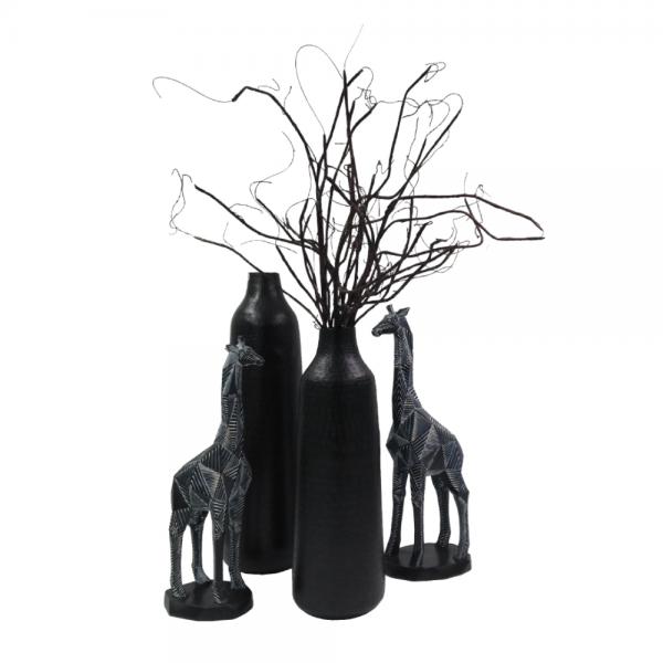 GIRAFFE DECO ΚΑΜΗΛΟΠΑΡΔΑΛΗ POLYRESIN ΜΑΥΡΟ 14x11xH41,5cm