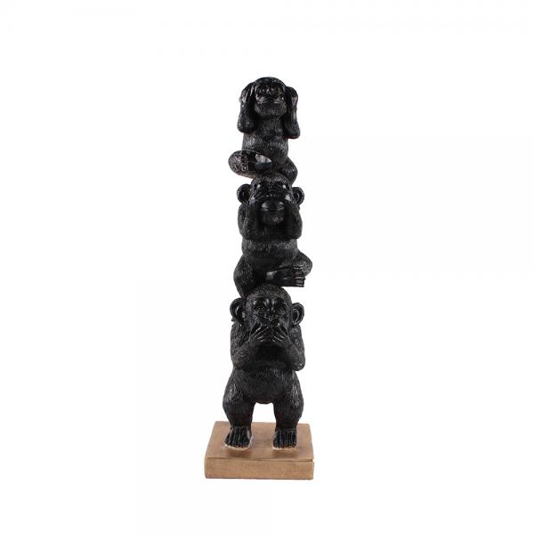ORANGUTAN DECO POLYRESIN ΜΑΥΡΟ ΧΡΥΣΟ 13x12,5xH47,5cm