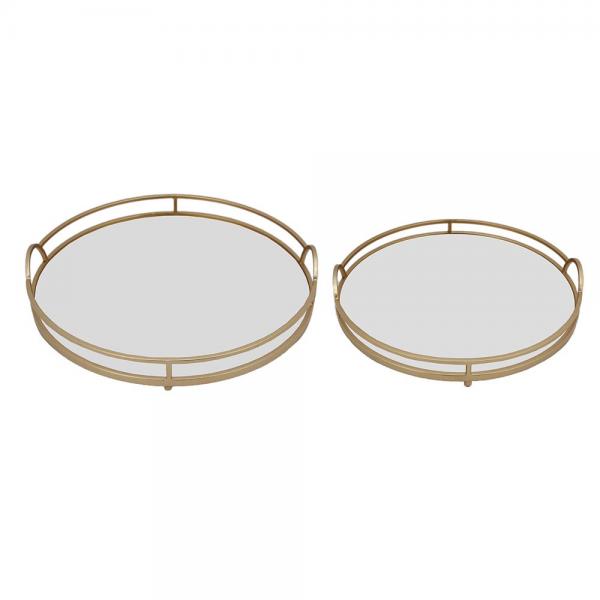GOLDEN ΔΙΣΚΟΣ ΜΕΤΑΛΛΟ ΚΑΘΡΕΠΤΗΣ ΧΡΥΣΟ D46-40xH8,5-7,5cm