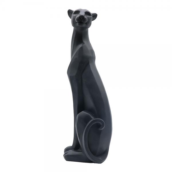 PANTHER DECO ΠΑΝΘΗΡΑΣ POLYRESIN ΜΑΥΡΟ 15,5x14xH47,5cm