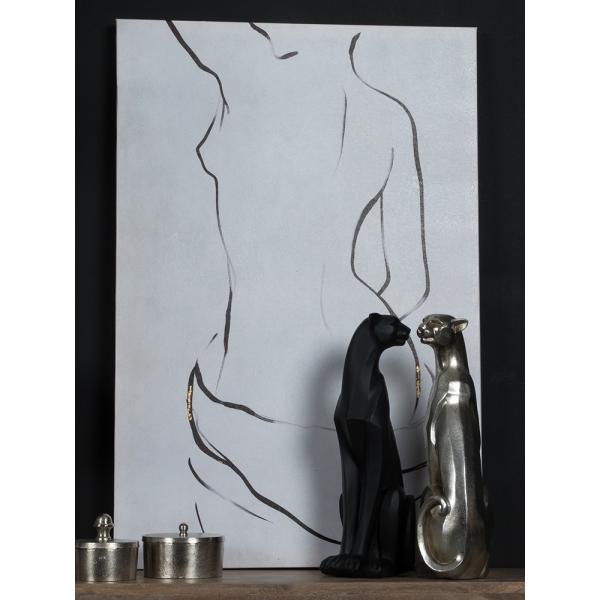 PANTHER DECO ΠΑΝΘΗΡΑΣ POLYRESIN ΑΣΗΜΙ 39,5x36,5xH47,5cm