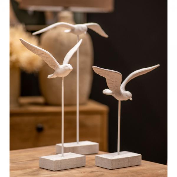 MER DECO ΠΟΥΛΙ POLYRESIN ΛΕΥΚΟ 16,5x10xH29cm