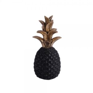 FRUGT DECO ΑΝΑΝΑΣ POLYRESIN ΜΑΥΡΟ ΧΡΥΣΟ 15x15xH33,5cm