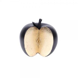FRAIS DECO ΜΗΛΟ POLYRESIN ΜΑΥΡΟ ΧΡΥΣΟ 13x11xH12,5cm