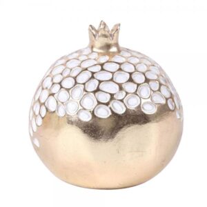 XMAS GRENADE ΡΟΔΙ POLYRESIN ΧΡΥΣΟ 15x14xH14cm