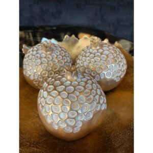 XMAS GRENADE ΡΟΔΙ POLYRESIN ΧΡΥΣΟ 15x14xH14cm