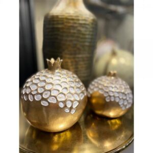 XMAS GRENADE ΡΟΔΙ POLYRESIN ΧΡΥΣΟ 15x14xH14cm