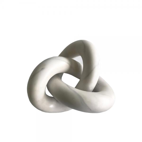 KNOT DECO POLYRESIN ΛΕΥΚΟ 20x20xH11,5cm
