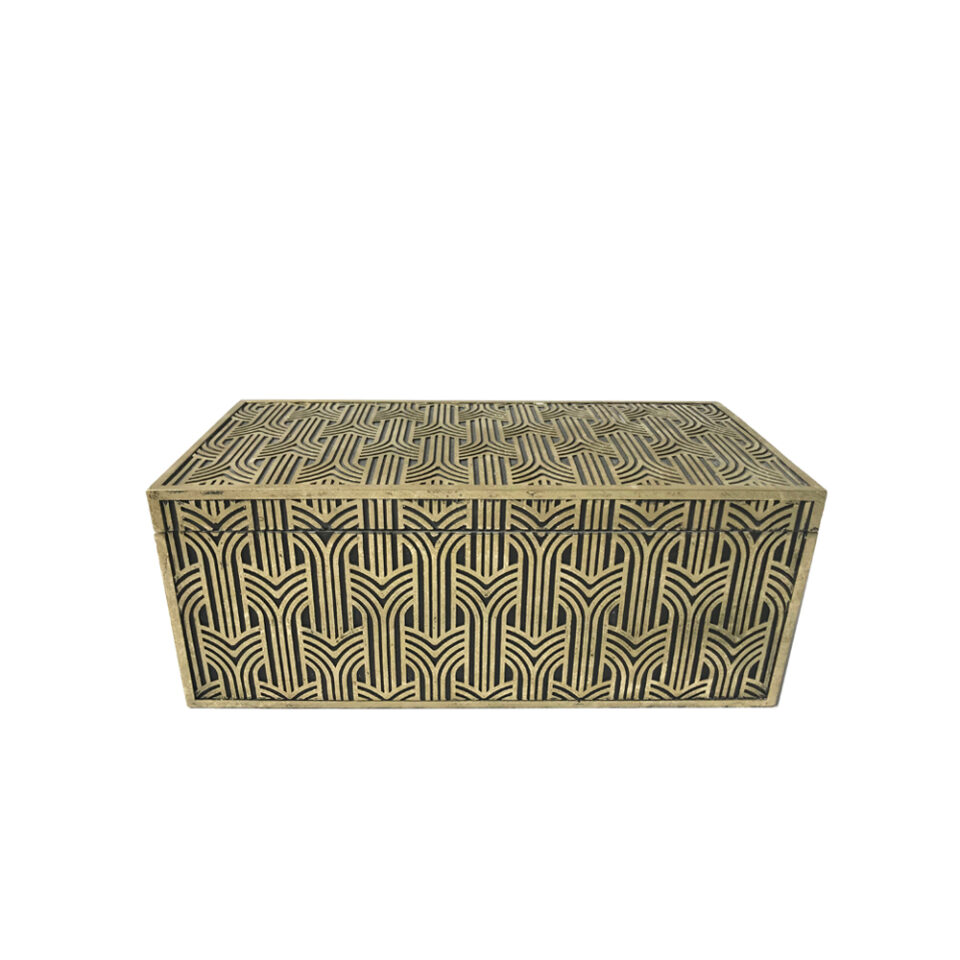 PRECIOUS ΚΟΥΤΙ ΑΠΟΘΗΚΕΥΣΗΣ 30x15x12 POLYRESIN ΧΡΥΣΟ ΜΑΥΡΟ