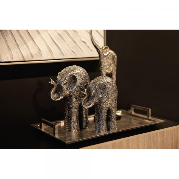 AMBOO 2 DECO ELEPHANT POLYRESIN SILVER 14x8xH19cm
