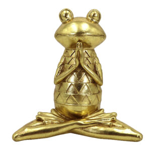 YOGA FROGIE ΔΙΑΚΟΣΜΗΤΙΚΟ ΒΑΤΡΑΧΟΣ 18x11x19 POLYRESIN ΧΡΥΣΟ