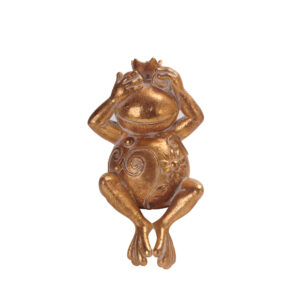 GRENOUILLE ΔΙΑΚΟΣΜΗΤΙΚΟ ΒΑΤΡΑΧΟΣ 12x10x23 POLYRESIN ΧΡΥΣΟ
