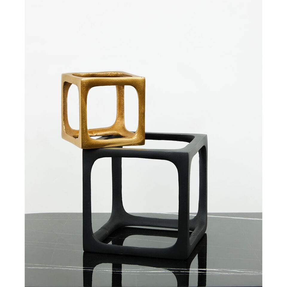 CUBO ΔΙΑΚΟΣΜΗΤΙΚΟ ΚΥΒΟΣ 17x17x17 ΑΛΟΥΜΙΝΙΟ ΜΑΥΡΟ ROUGH