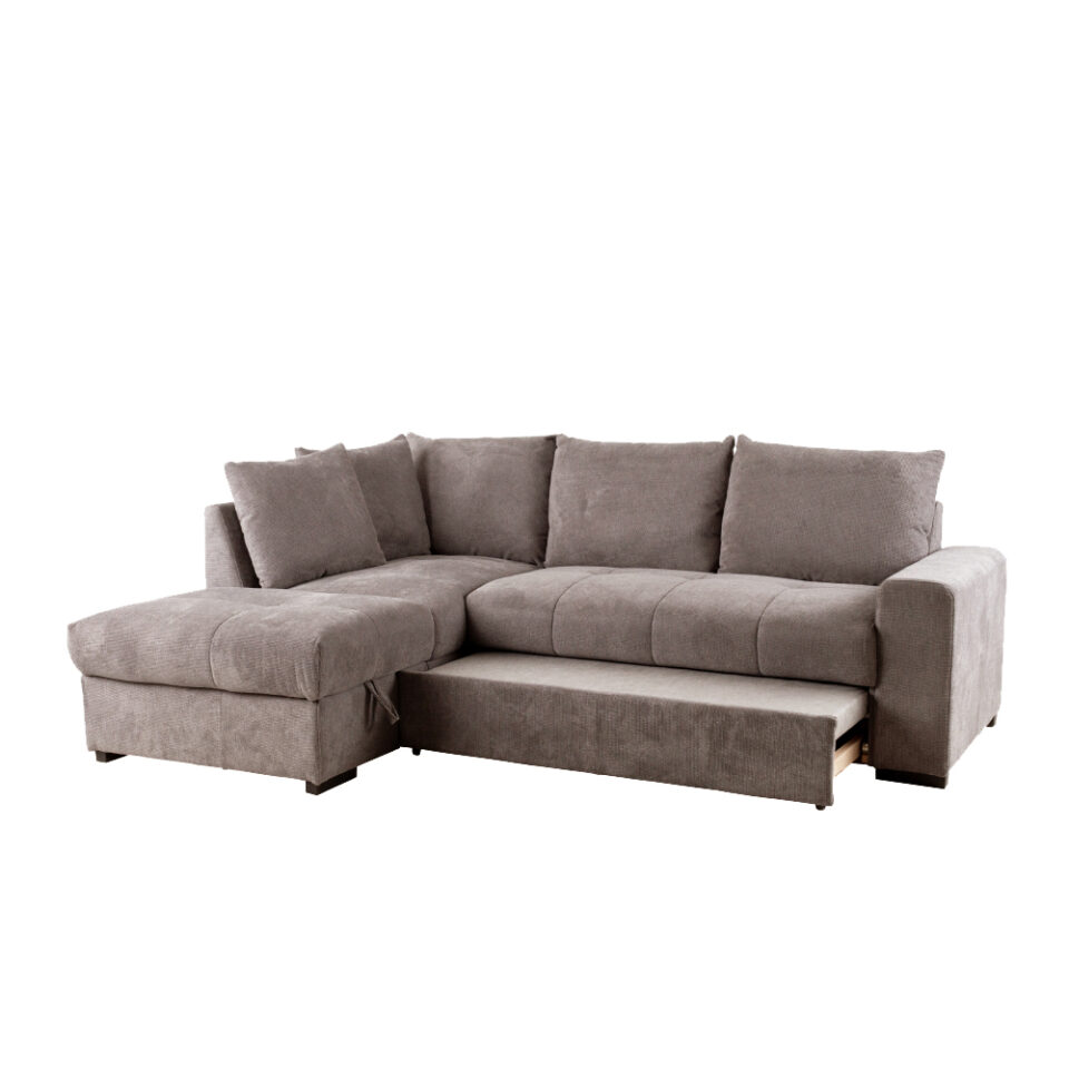 BILL ΚΑΝΑΠΕΣ ΚΡΕΒΑΤΙ ΓΩΝΙΑ ΑΡΙΣΤΕΡΗ TAUPE 241x173x94