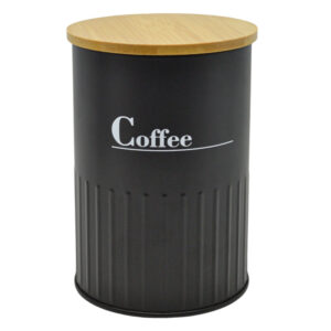 ΒΑΖΟ ΜΕΤΑΛΛΙΚΟ ΜΑΥΡΟ Coffee ΜΕ ΜΠΑΜΠΟΥ ΚΑΠΑΚΙ 9,5x9,5x13εκ.