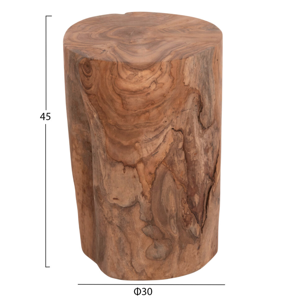 ΒΟΗΘΗΤΙΚΟ ΤΡΑΠΕΖΑΚΙ/ΣΚΑΜΠΟ ΞΥΛΟ TEAK--ΦΥΣΙΚΟ Φ30x45Υεκ.