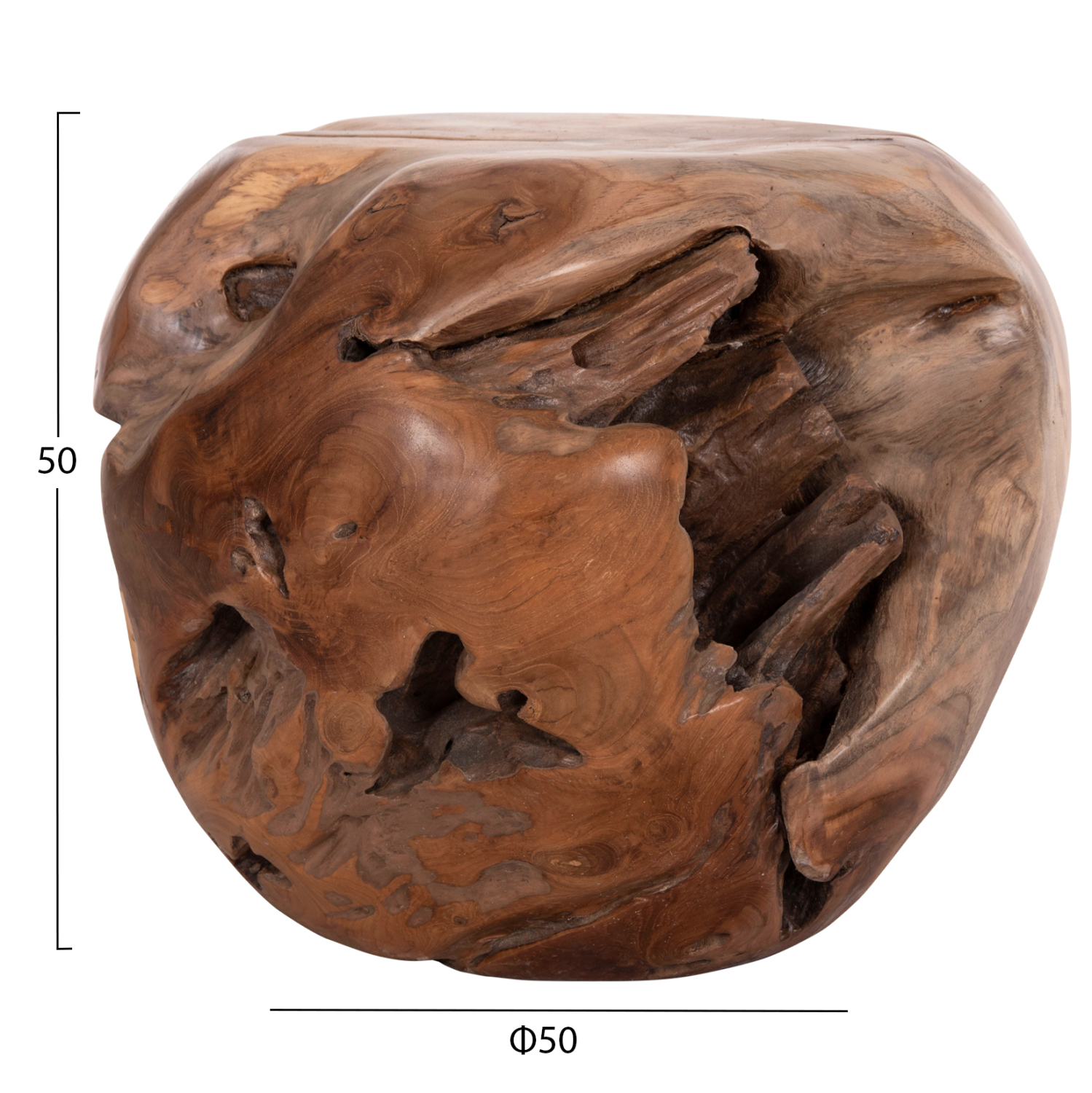 ΒΟΗΘΗΤΙΚΟ ΤΡΑΠΕΖΙ ΞΥΛΟ TEAK--ΦΥΣΙΚΟ 50x50x50Υεκ.