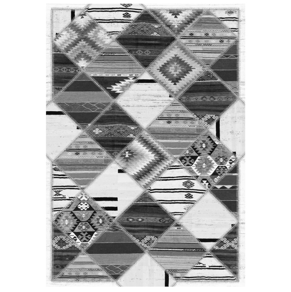 ΧΑΛΙ ΣΑΛΟΝΙΟΥ ETHNIC ΜΕ ΚΡΟΣΙΑ ΓΚΡΙ 160X230 εκ.