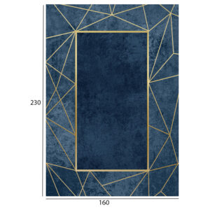ΧΑΛΙ ΣΑΛΟΝΙΟΥ ΜΕ ΚΡΟΣΙΑ ΜΠΛΕ - ΧΡΥΣΟ 160X230 εκ.
