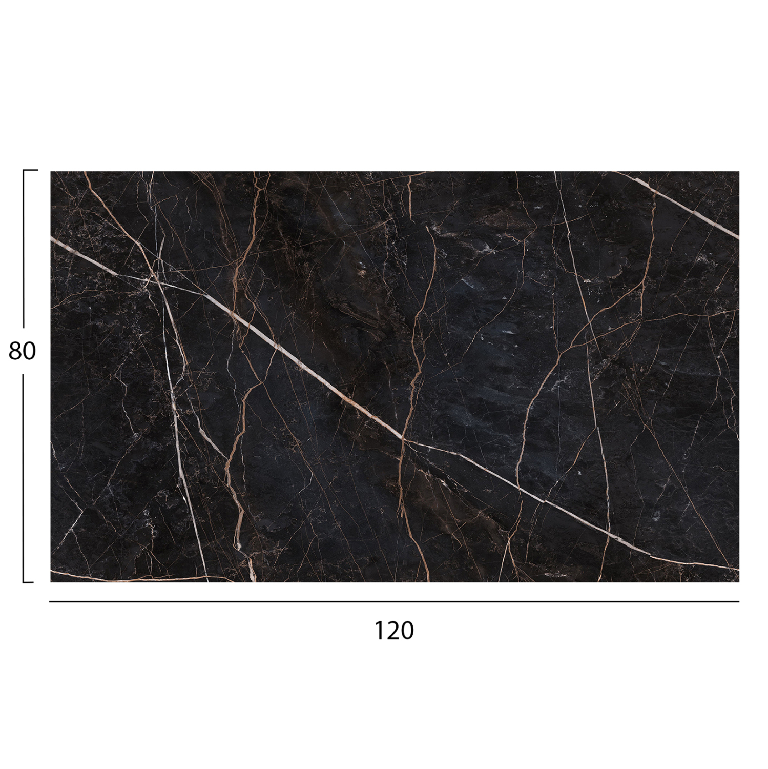 ΕΠΙΦΑΝΕΙΑ ΤΡΑΠΕΖΙΟΥ HPL ΟΡΘΟΓΩΝΙΑ BLACK MARBLE 120x80εκ.