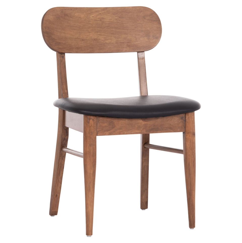 KΑΡΕΚΛΑ ΤΡΑΠΕΖΑΡΙΑΣ ΚΑΡΥΔΙ RUBBERWOOD-ΜΑΥΡΟ PU 51x48x79Υεκ