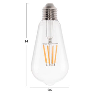 ΛΑΜΠΤΗΡΑΣ LED FILAMENT 8W E27 DIMMABLE 2700K ΔΙΑΦΑΝΟΣ