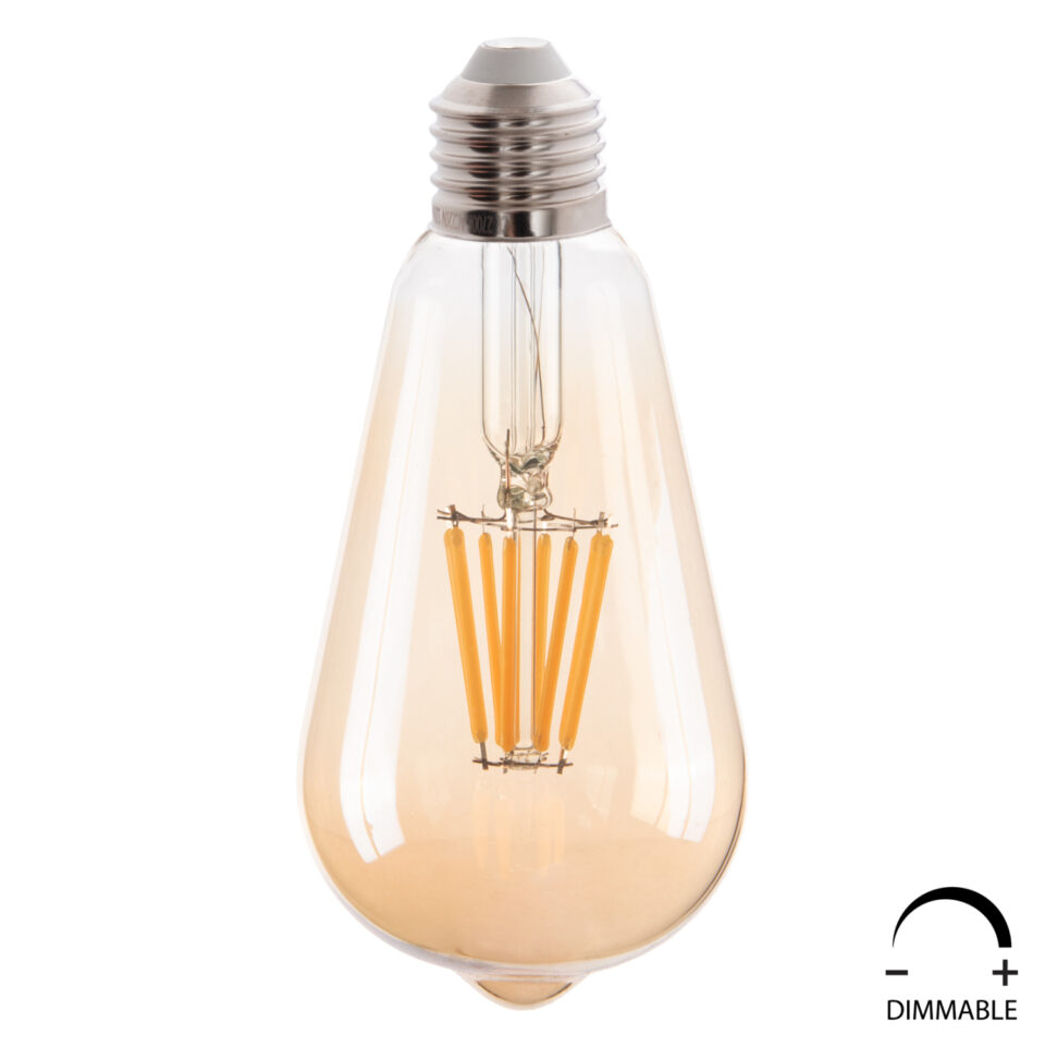 ΛΑΜΠΤΗΡΑΣ LED FILAMENT 8W E27 DIMMABLE 3000K GOLD
