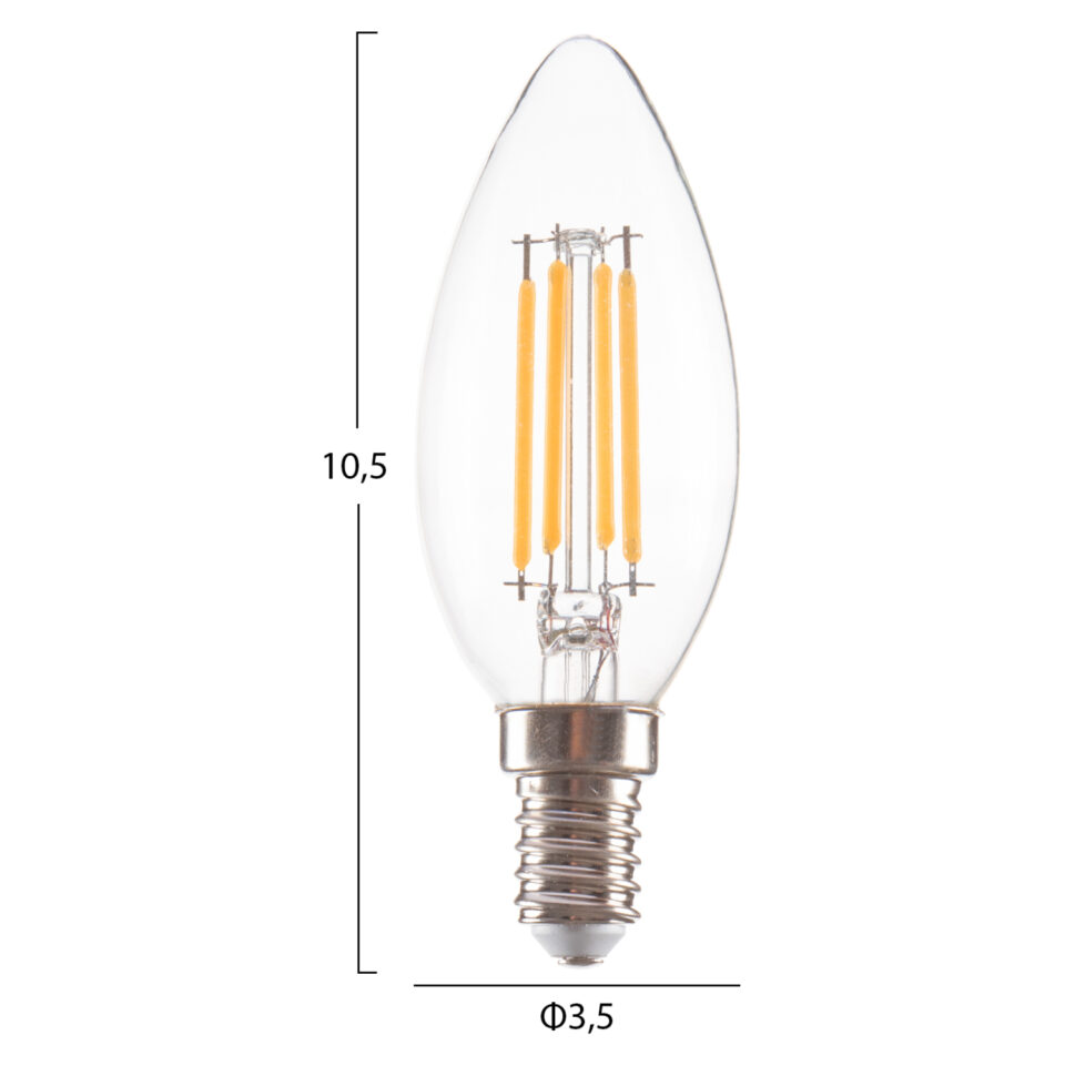 ΛΑΜΠΤΗΡΑΣ LED FILAMENT 4W E14 3000K ΔΙΑΦΑΝΟΣ DIMMABLE