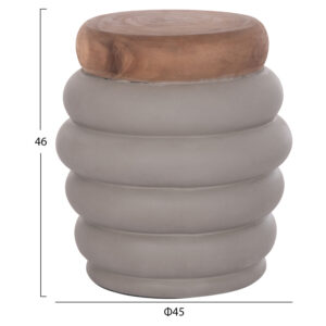 ΤΡΑΠΕΖΙ ΒΟΗΘΗΤΙΚΟ FIBER CEMENT ΓΚΡΙ- ΞΥΛΟ TEAK TOP Φ45x46Υεκ.