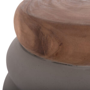 ΤΡΑΠΕΖΙ ΒΟΗΘΗΤΙΚΟ FIBER CEMENT ΓΚΡΙ- ΞΥΛΟ TEAK TOP Φ45x46Υεκ.