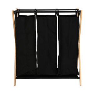 ΚΑΛΑΘΙ ΑΠΛΥΤΩΝ BAMBOO ESSENTIALS 102lt 3 ΘΕΣΕΩΝ 68x40x76cm ΜΑΥΡΟ