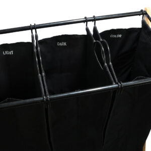 ΚΑΛΑΘΙ ΑΠΛΥΤΩΝ BAMBOO ESSENTIALS 102lt 3 ΘΕΣΕΩΝ 68x40x76cm ΜΑΥΡΟ