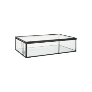 ΚΟΥΤΙ ΟΡΓΑΝΩΣΗΣ ΓΥΑΛΙΝΟ ΜΕ ΚΑΘΡΕΠΤΗ & ΜΑΥΡΟ ΜΕΤΑΛΛΙΚΟ ΠΛΑΙΣΙΟ 24x14x6cm