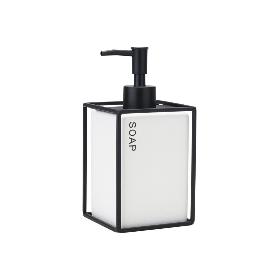 ΑΝΤΛΙΑ ΣΑΠΟΥΝΙΟΥ CAGE 450ML ΚΕΡΑΜΙΚΗ ΛΕΥΚΗ ΜΕ ΜΕΤΑΛΛΙΚΟ ΠΛΑΙΣΙΟ