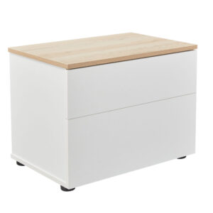 LUCIDO ΚΟΜΟΔΙΝΟ 2ΣΥΡΤΑΡΙΑ ΛΕΥΚΟ OAK ΦΥΣΙΚΟ 58x39x44.5