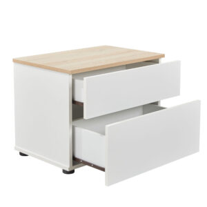 LUCIDO ΚΟΜΟΔΙΝΟ 2ΣΥΡΤΑΡΙΑ ΛΕΥΚΟ OAK ΦΥΣΙΚΟ 58x39x44.5