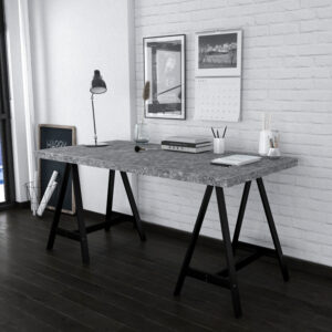 CAVALLETTO ΓΡΑΦΕΙΟ CEMENT ΜΑΥΡΟ 140x75x74