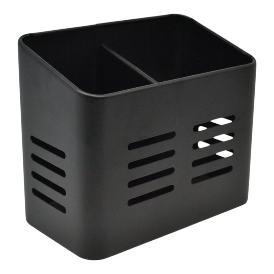 ΚΟΥΤΑΛΟΘΗΚΗ ΜΕΤΑΛΛΙΚΗ ΔΙΠΛΗ ΣΕ ΜΑΥΡΟ ΜΑΤ ΧΡΩΜΑ 16x9x13εκ.