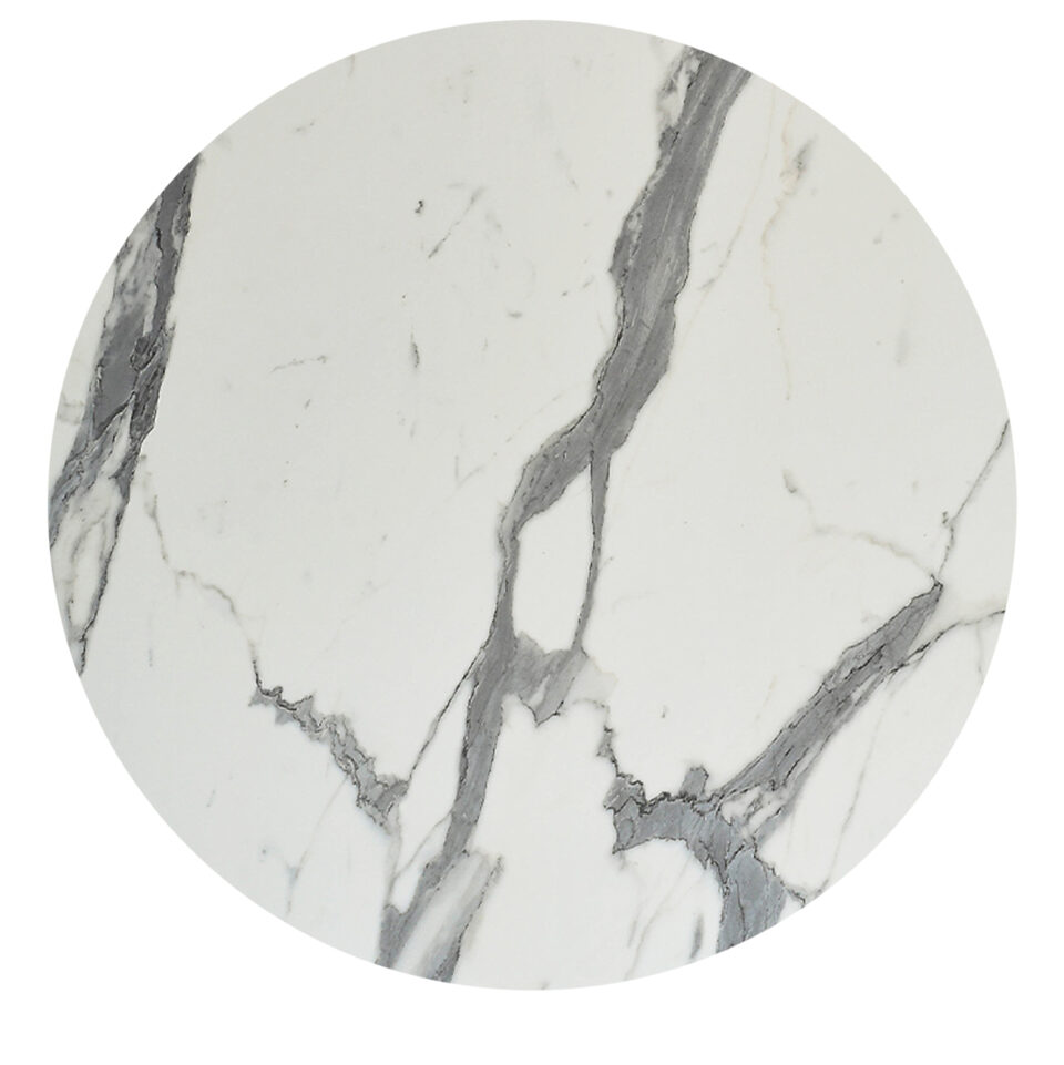 ΕΠΙΦΑΝΕΙΑ ΤΡΑΠΕΖΙΟΥ HPL ΣΤΡΟΓΓΥΛΗ ΛΕΥΚΟ ΜΑΡΜΑΡΟ Φ120εκ.