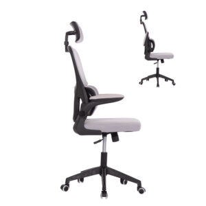 ΚΑΡΕΚΛΑ ΓΡΑΦΕΙΟΥ ΓΚΡΙ MESH & ΜΑΥΡΟ PP ΣΚΕΛΕΤΟΣ 64x60x127Υεκ.