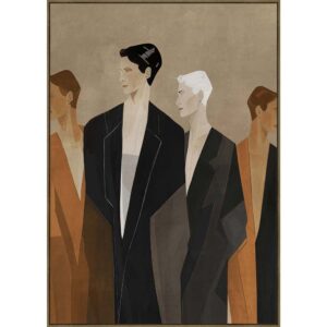 HUMAN FLOW ΠΙΝΑΚΑΣ ΔΙΑΚΟΣΜΗΤΙΚΟΣ ΜΕ ΚΟΡΝΙΖΑ 80x120x4 ΚΑΜΒΑΣ ΚΑΦΕ ΜΠΕΖ PP ΜΑΥΡΟ