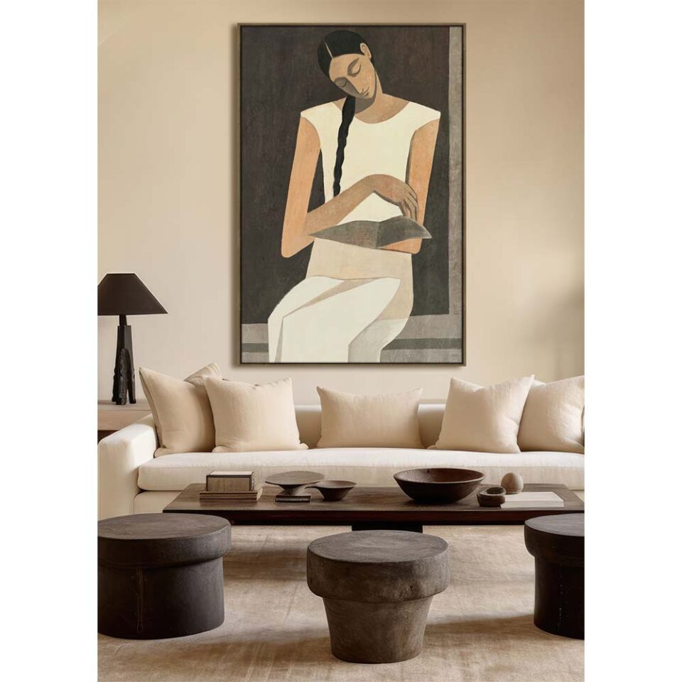 SERENITY A ΠΙΝΑΚΑΣ ΔΙΑΚΟΣΜΗΤΙΚΟΣ ΜΕ ΚΟΡΝΙΖΑ 80x120x4 ΚΑΜΒΑΣ ΜΠΕΖ ΚΑΦΕ PP