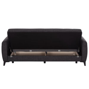 ΚΑΝΑΠΕΣ ΚΡΕΒΑΤΙ ΜΕ ΑΠΟΘ.ΧΩΡΟ TΡΙΘΕΣΙΟΣ ΓΚΡΙ ΥΦΑΣΜΑ 209x76x83Υεκ.