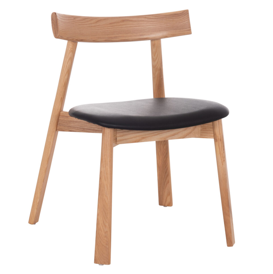 KΑΡΕΚΛΑ ΤΡΑΠΕΖΑΡΙΑΣ SEKAN RUBBERWOOD-ΜΑΥΡΟ PU 60x54x72Υεκ
