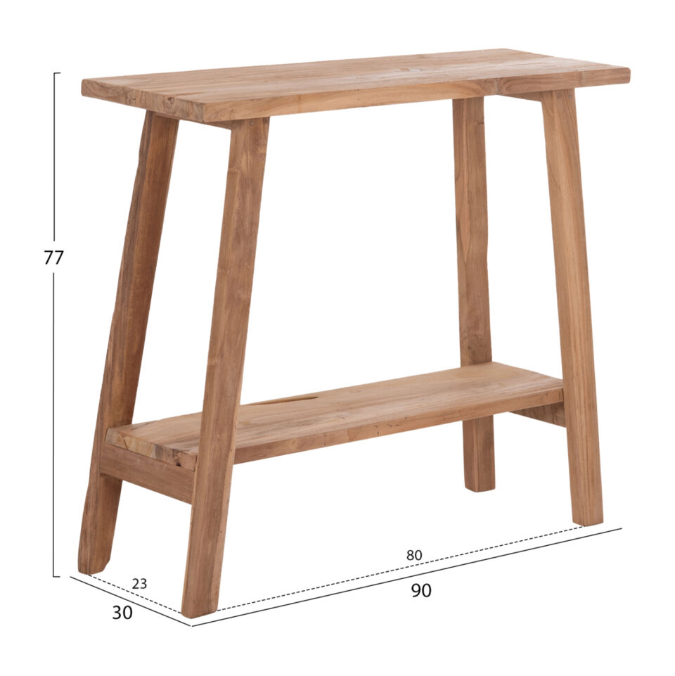 ΚΟΝΣΟΛΑ ΞΥΛΟ TEAK ΣΕ ΦΥΣΙΚΟ ΧΡΩΜΑ 90x30x77Υεκ.