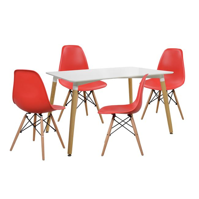 ΣΕΤ ΤΡΑΠΕΖΑΡΙΑ 5Τ ΤΡΑΠΕΖΙ 120x80x73 cm ΚΟΚΚΙΝ