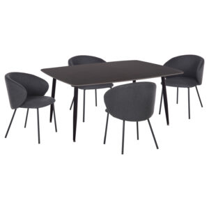 ΣΕΤ ΤΡΑΠΕΖΑΡΙΑΣ 5ΤΜΧ RAVEN ΚΕΡΑΜΙΚΟ TOP ΜΑΥΡΟ ΜΑΡΜΑΡΟ & 4 ΚΑΡΕΚΛΕΣ